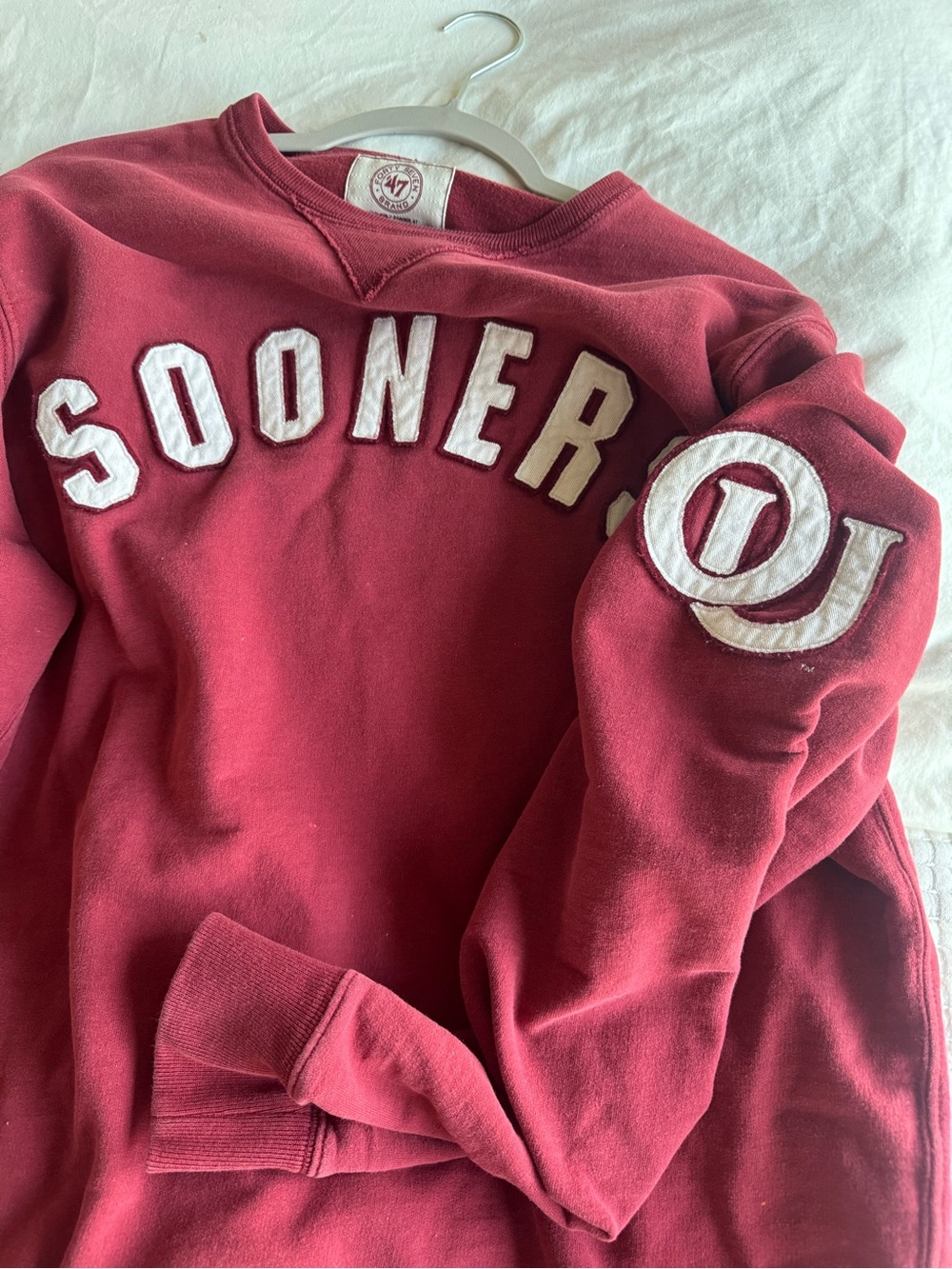 47 Brand Crimson SOONERS Pullover Sweatshirt